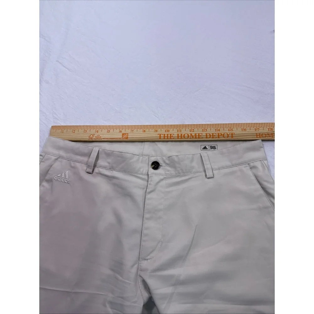 Adidas Pants Men 34x32 CREAM  Straight Golf Flat Front  Climacool PERFORMANCE
